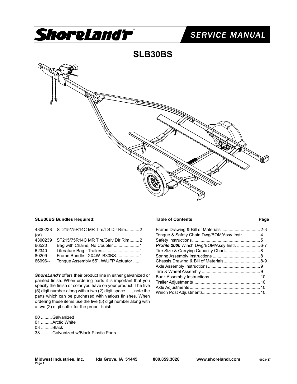 ShoreLand'r SLB30BS User Manual | 10 pages