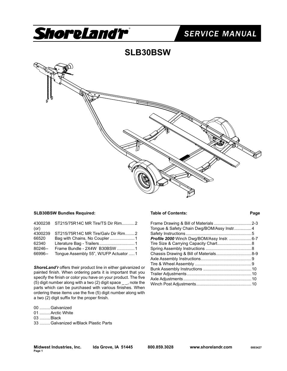 ShoreLand'r SLB30BSW User Manual | 10 pages