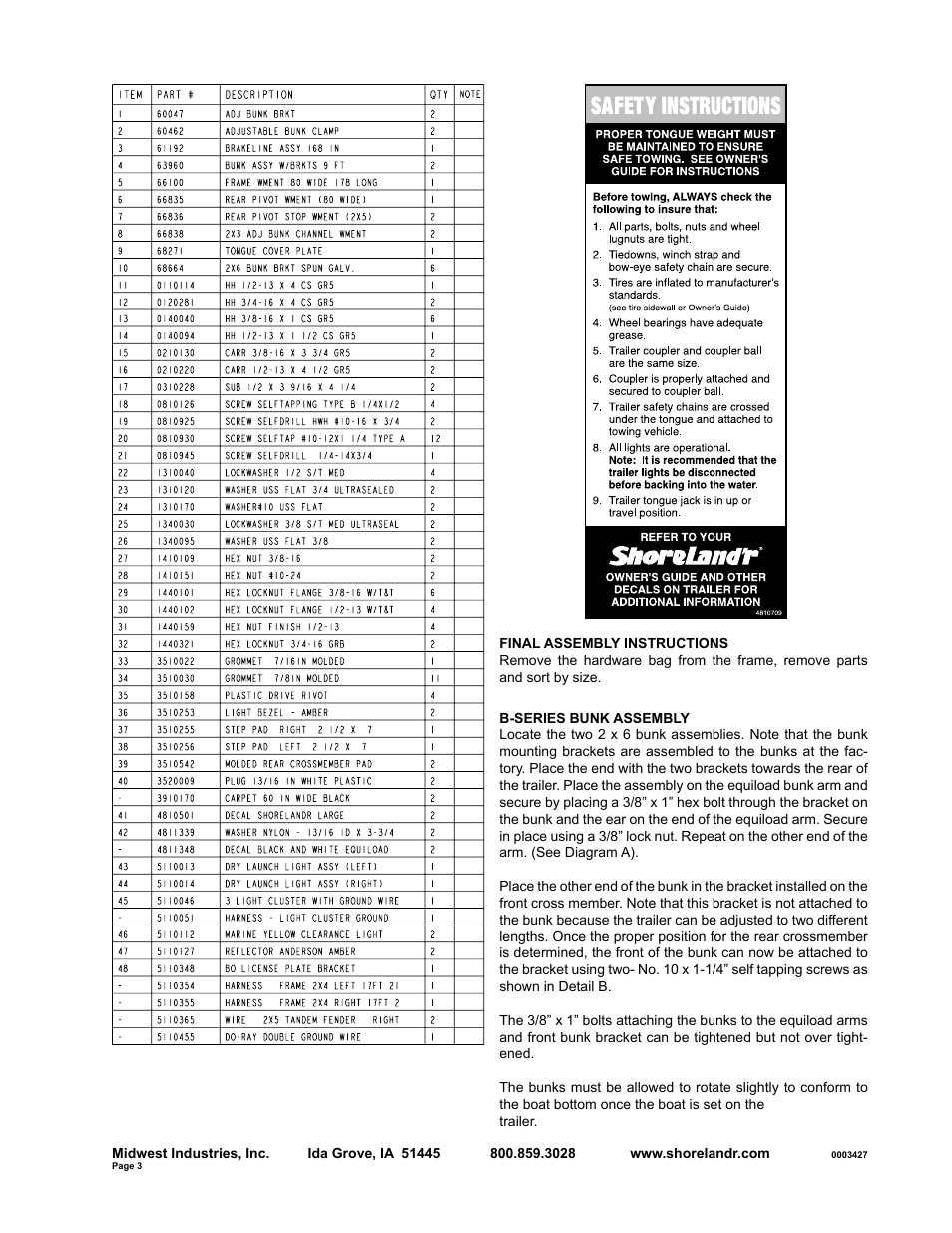 ShoreLand'r SLB30BSW User Manual | Page 3 / 10