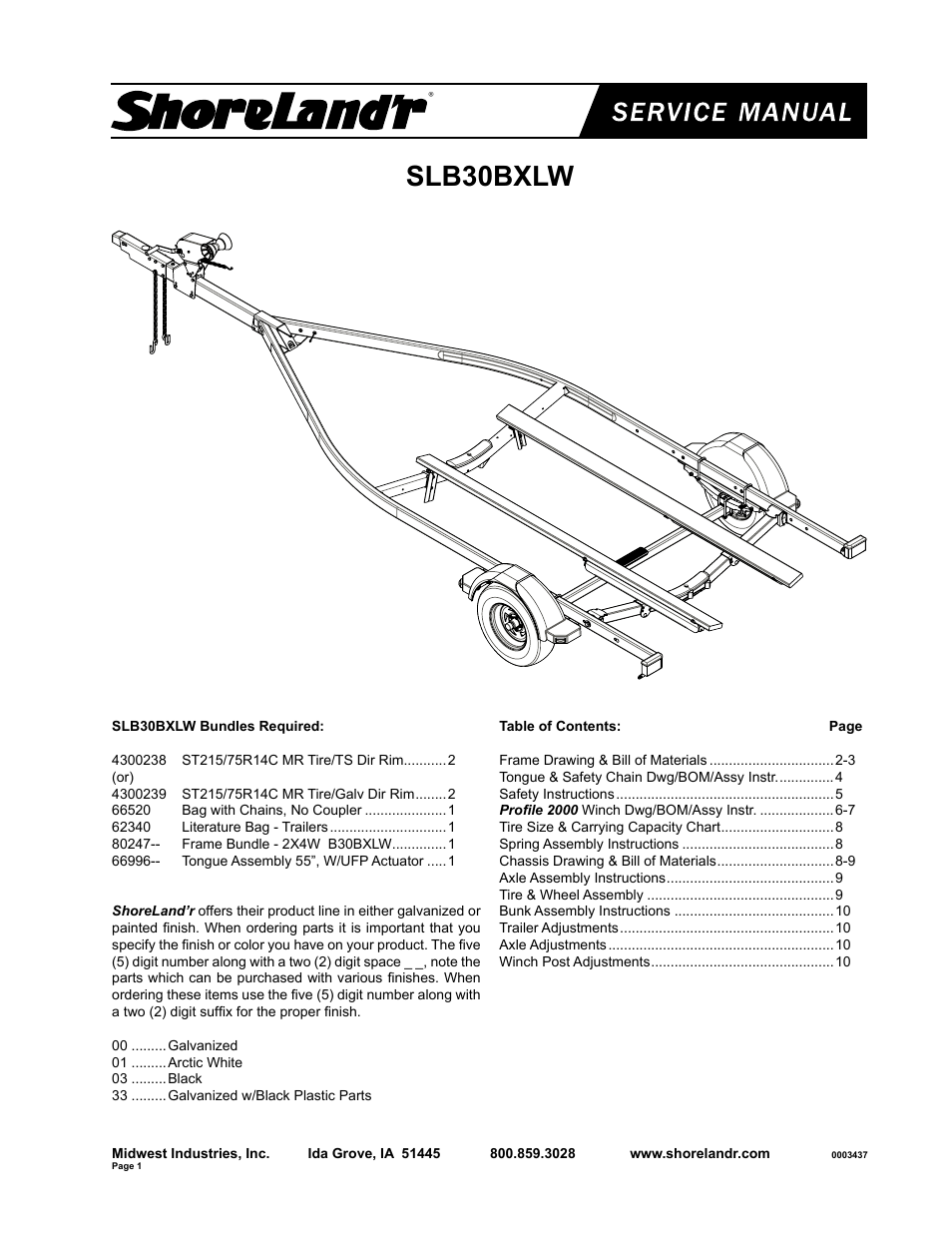 ShoreLand'r SLB30BXLW User Manual | 10 pages