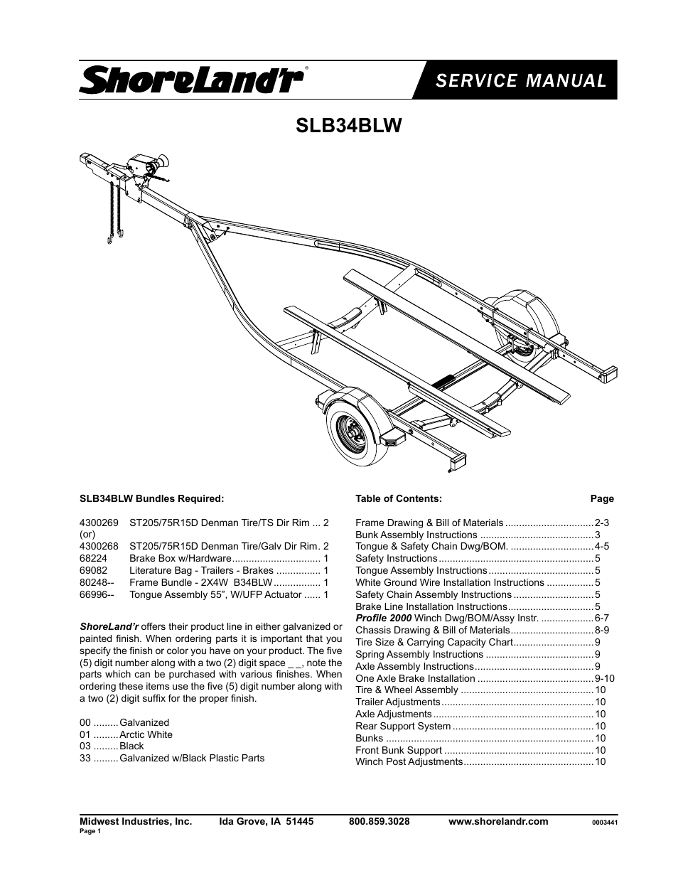 ShoreLand'r SLB34BLW User Manual | 10 pages
