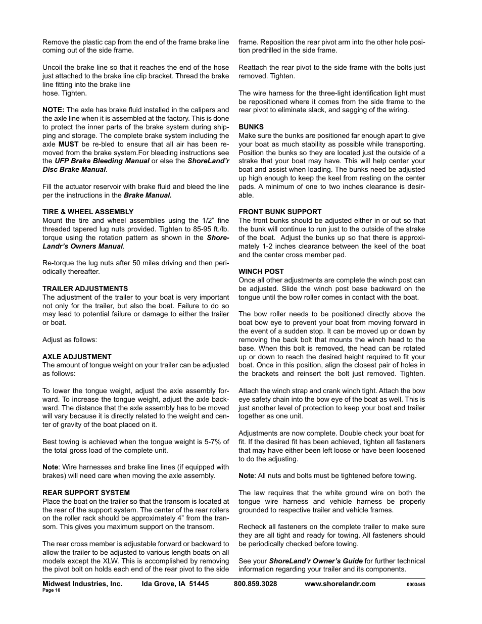 ShoreLand'r SLB34BXLW User Manual | Page 10 / 10