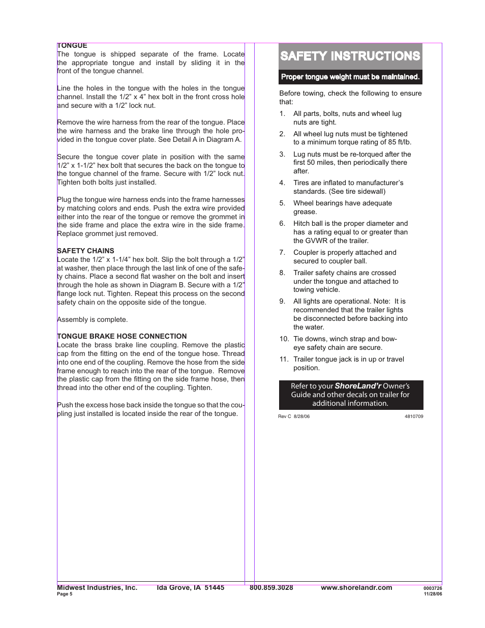 Safety instructions | ShoreLand'r SLB40TABBXLW User Manual | Page 5 / 14