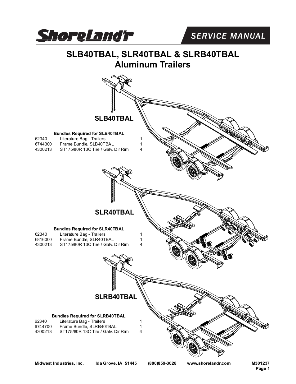 ShoreLand'r SL40TBAL User Manual | 16 pages