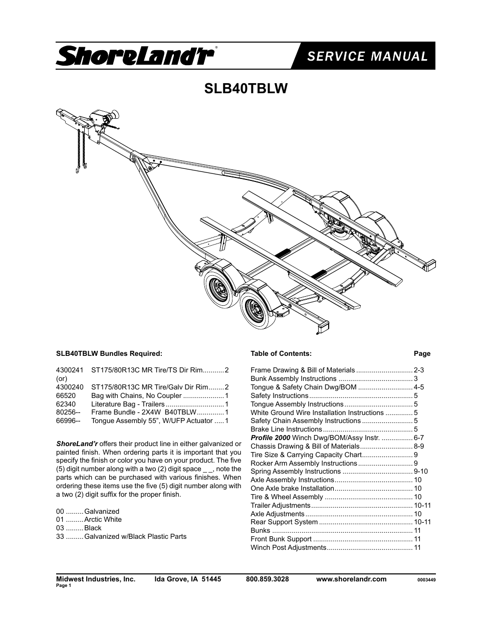ShoreLand'r SLB40TBLW User Manual | 12 pages
