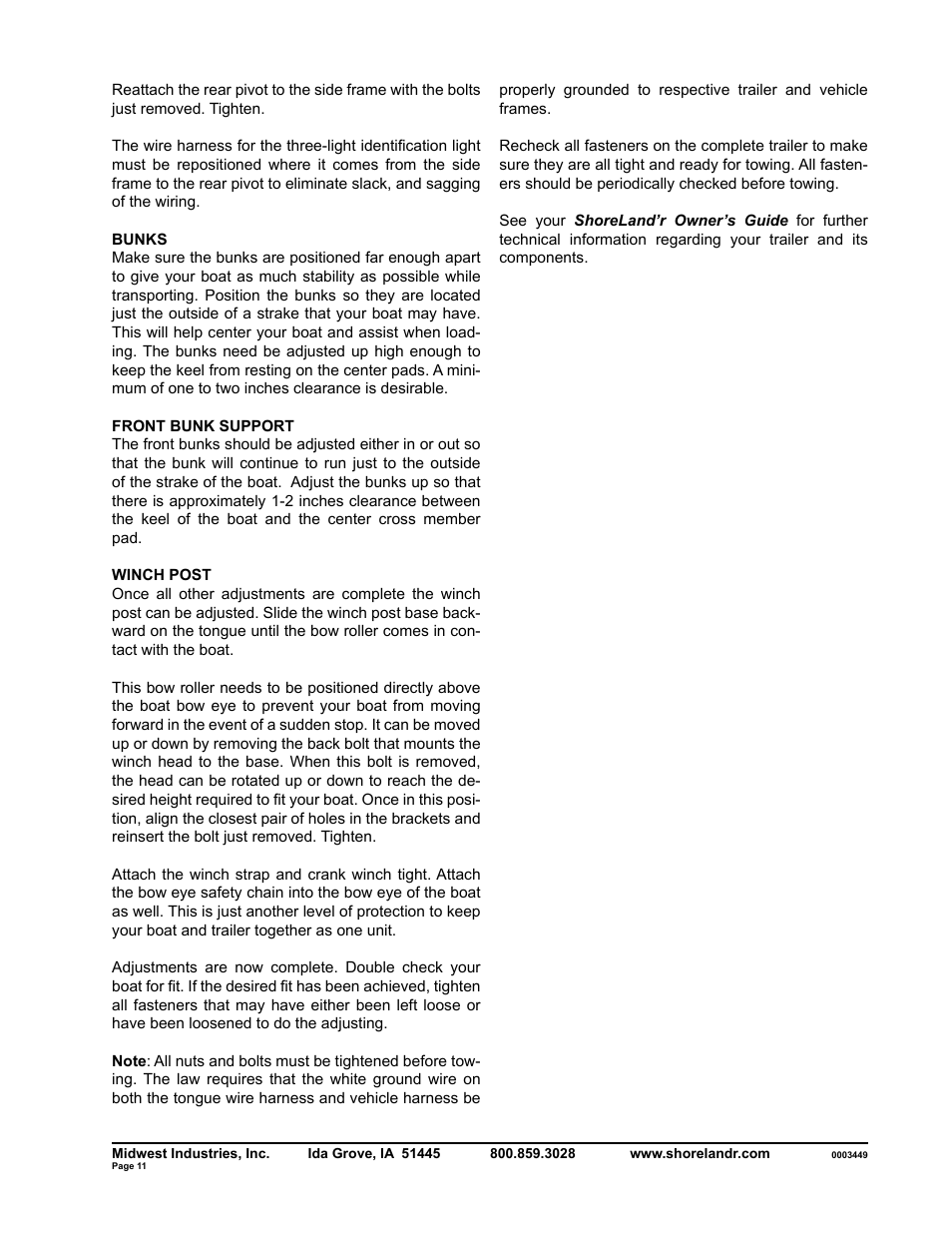 ShoreLand'r SLB40TBLW User Manual | Page 11 / 12