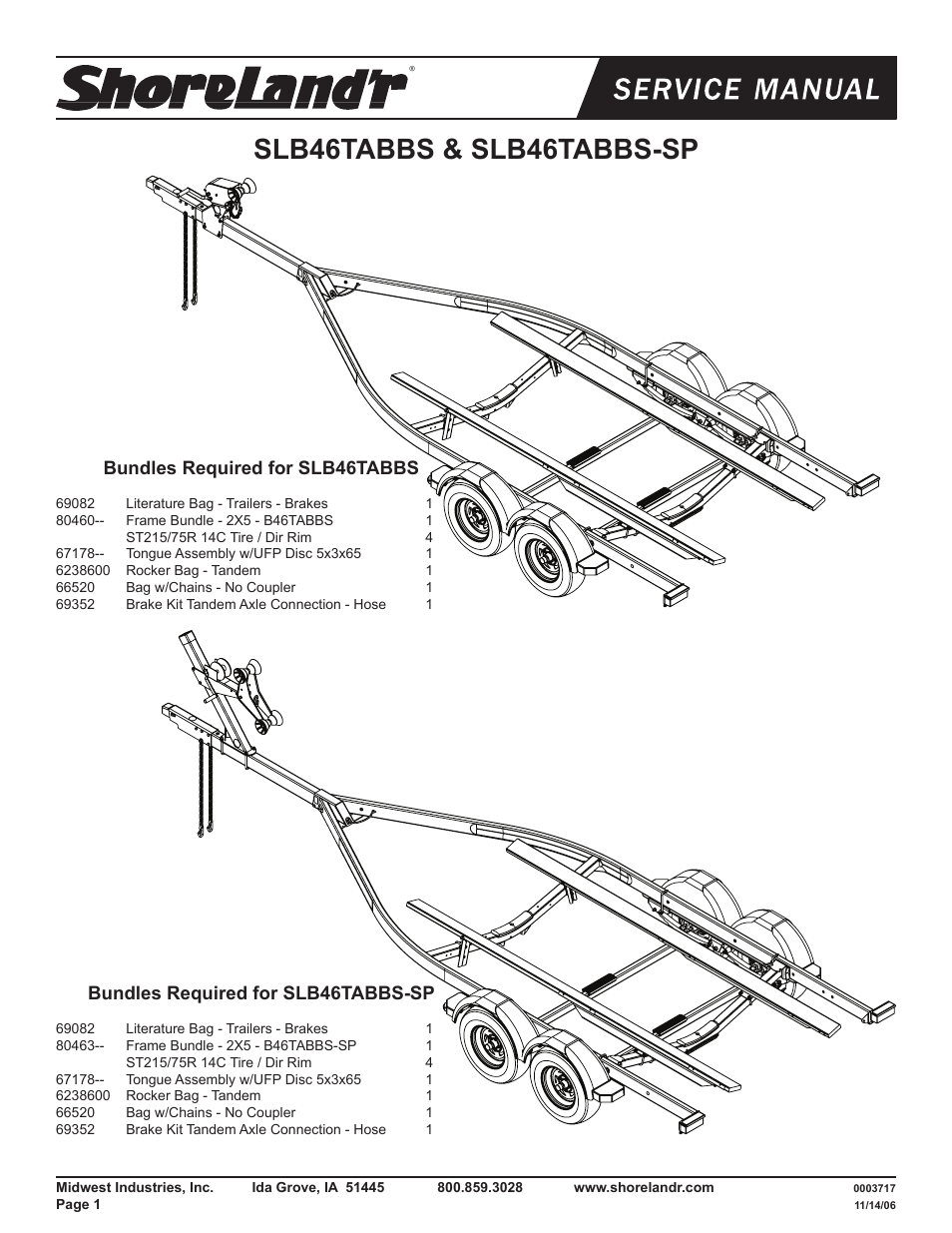 ShoreLand'r SLB46TABBS User Manual | 12 pages