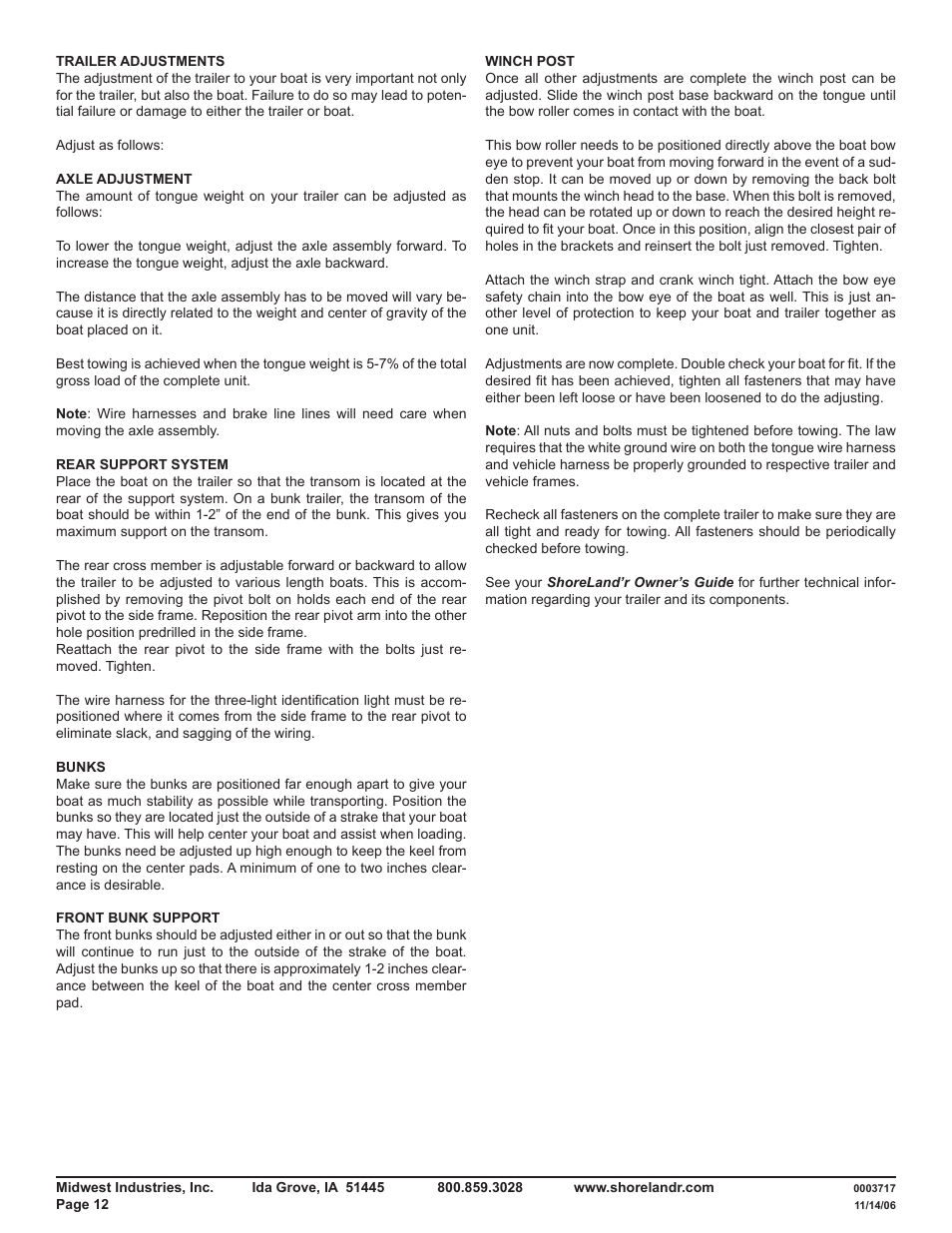 ShoreLand'r SLB46TABBS User Manual | Page 12 / 12