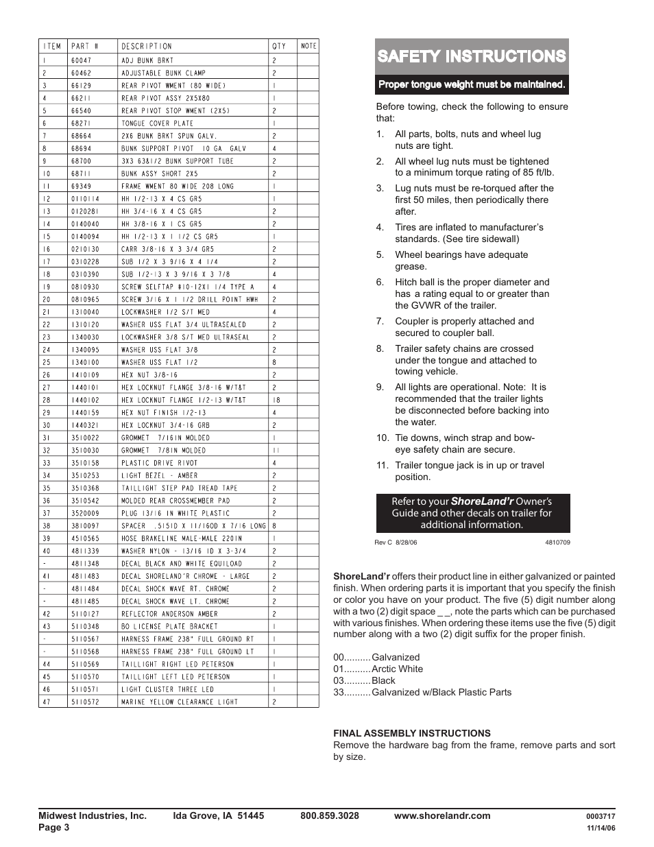 Safety instructions | ShoreLand'r SLB46TABBS User Manual | Page 3 / 12