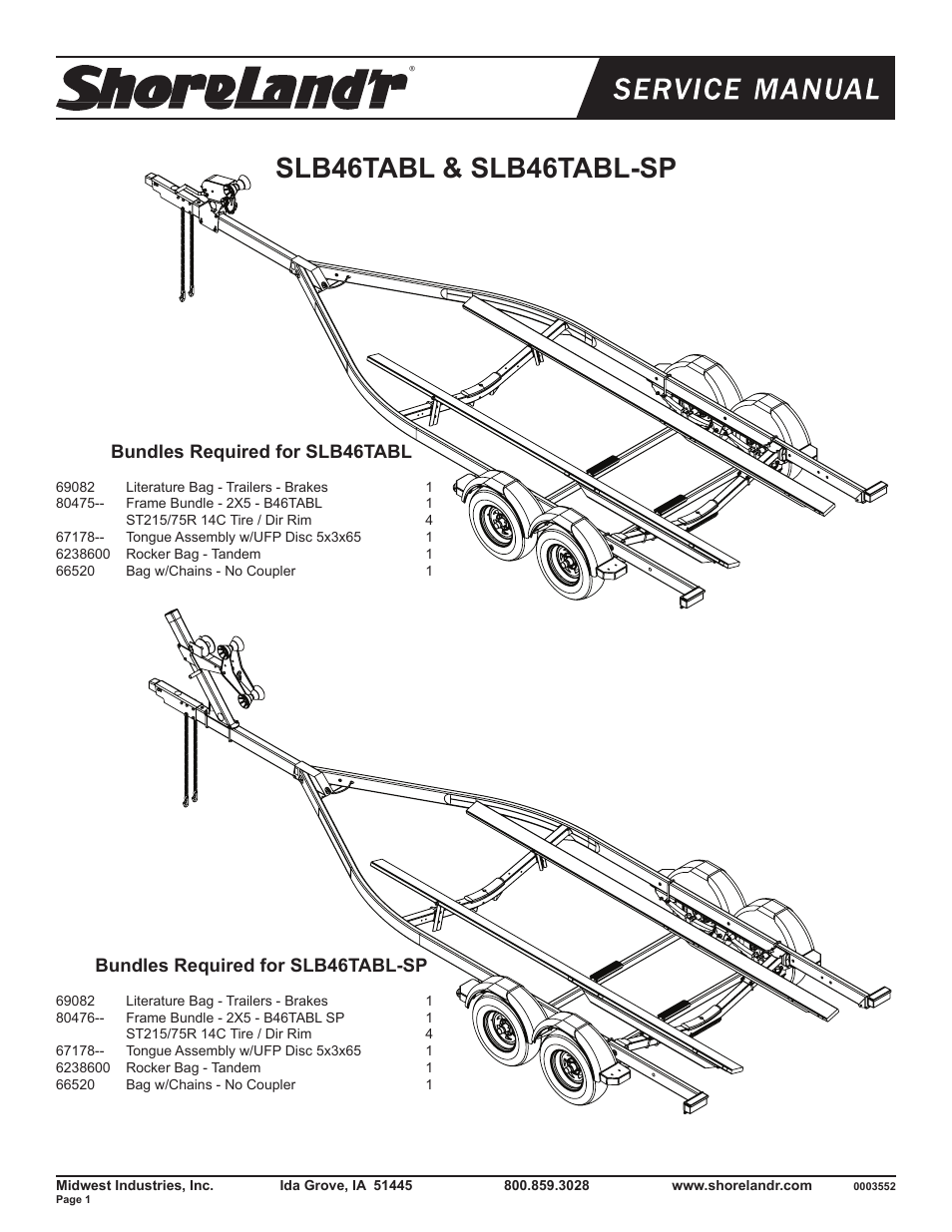 ShoreLand'r SLB46TABL User Manual | 12 pages