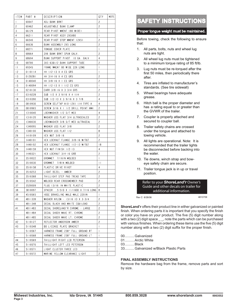 Safety instructions | ShoreLand'r SLB46TABL User Manual | Page 3 / 12