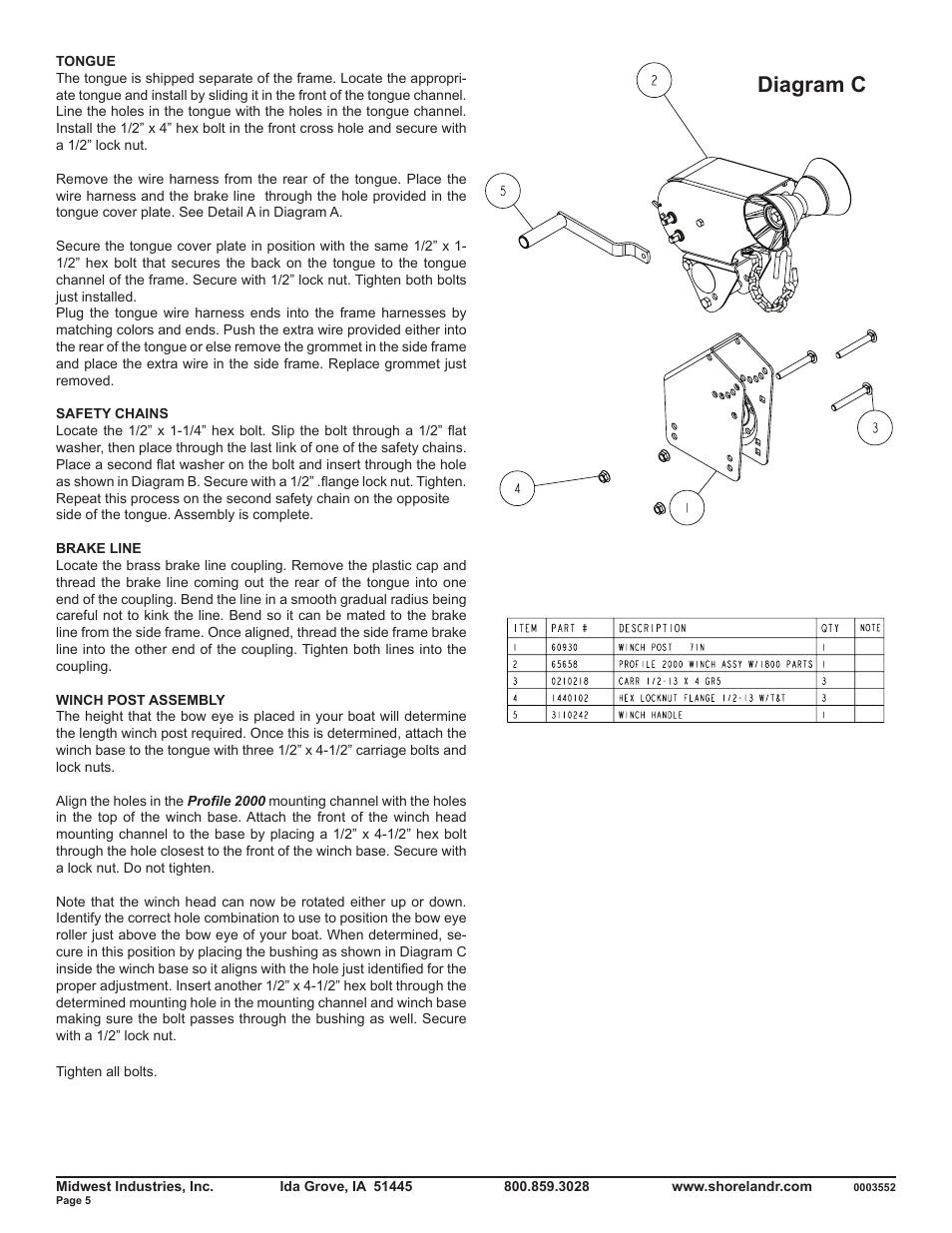 Diagram c | ShoreLand'r SLB46TABL User Manual | Page 5 / 12