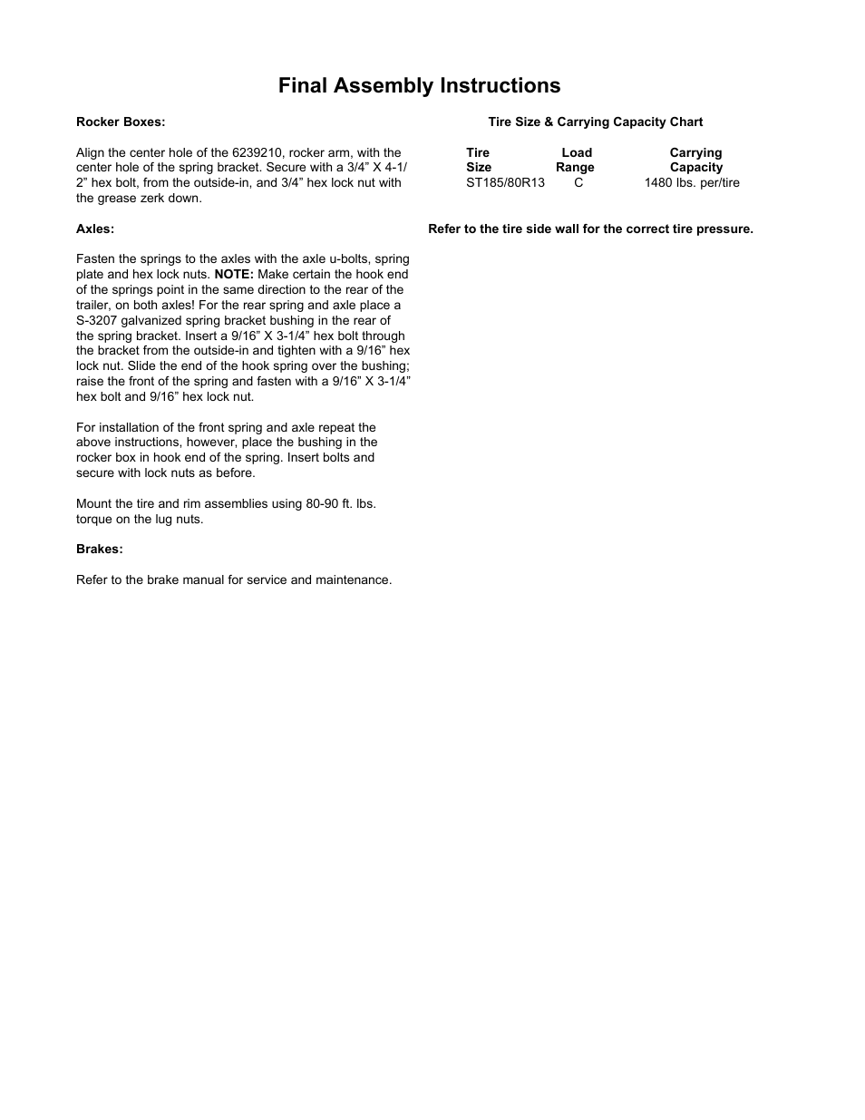 Final assembly instructions | ShoreLand'r SLB46TB User Manual | Page 6 / 8