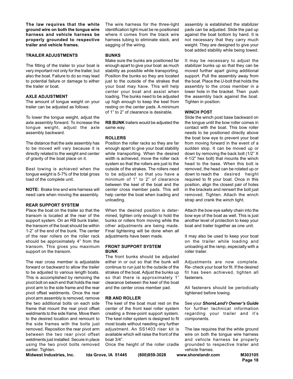 ShoreLand'r SLB46TBAL User Manual | Page 18 / 18