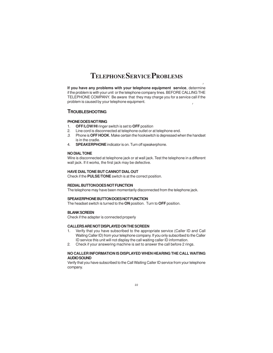 Cortelco DISPOSITION PLUS 2200 User Manual | Page 22 / 26