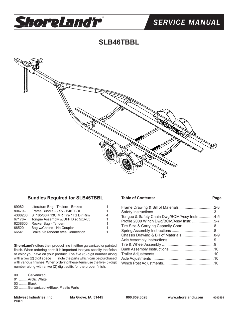 ShoreLand'r SLB46TBBL V.1 User Manual | 10 pages