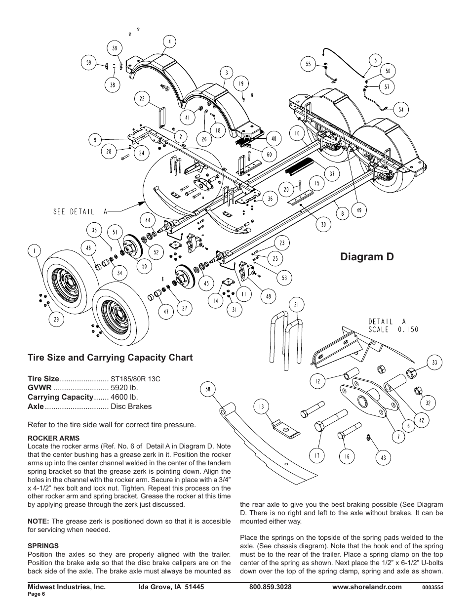 Diagram d, Tire size and carrying capacity chart | ShoreLand'r SLB46TBBL V.1 User Manual | Page 6 / 10