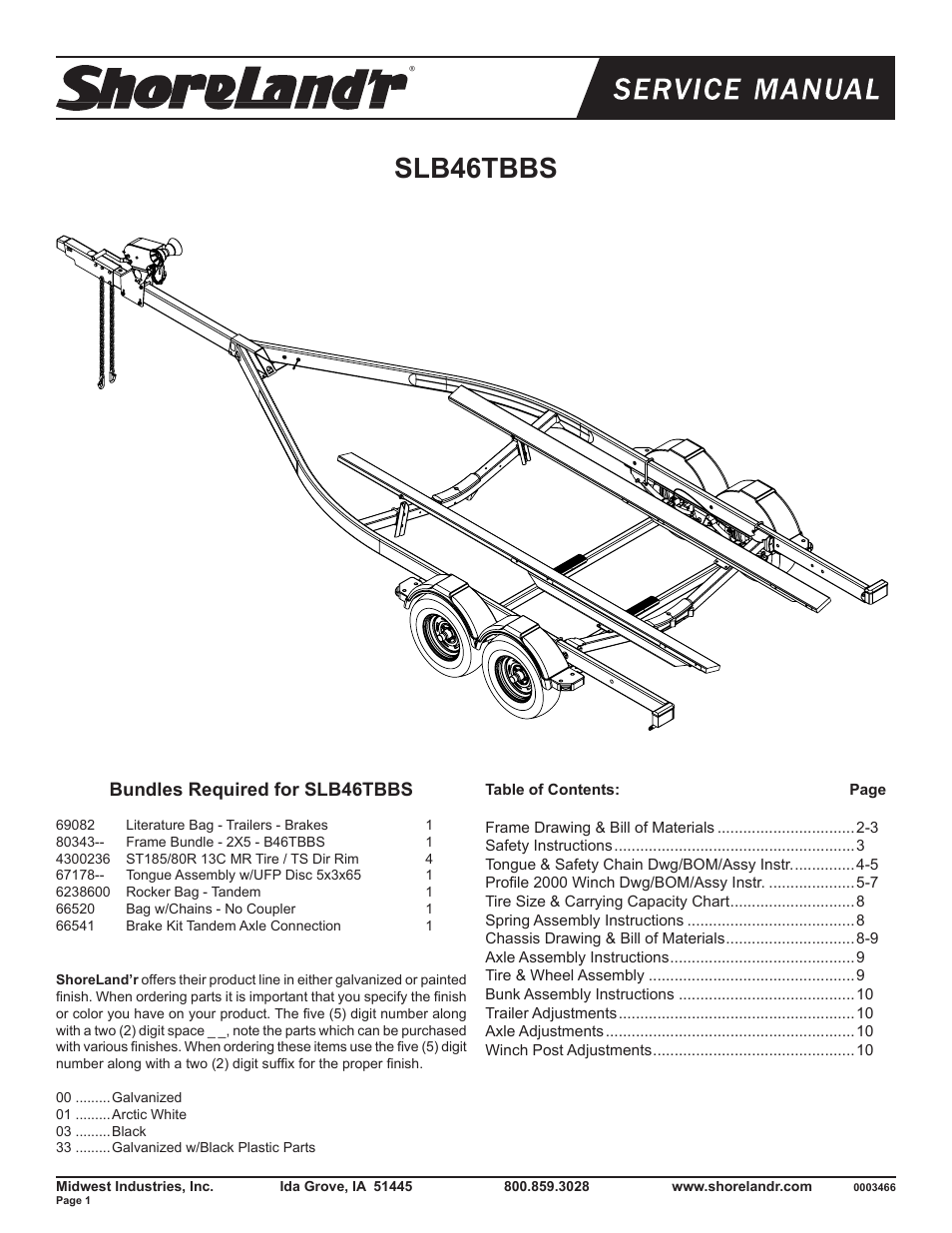 ShoreLand'r SLB46TBBS V.1 User Manual | 10 pages