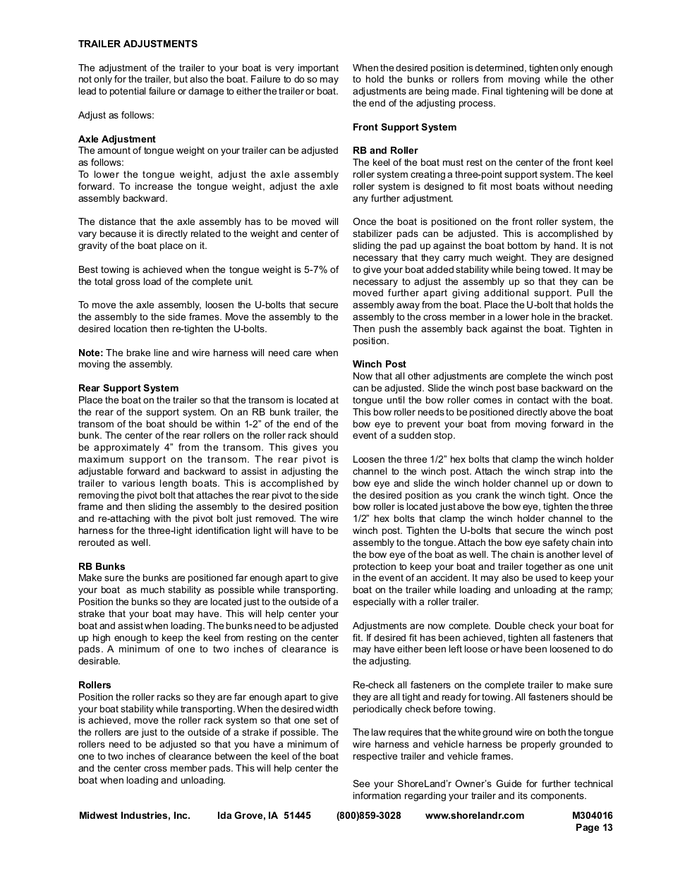 ShoreLand'r SLB58T User Manual | Page 13 / 14