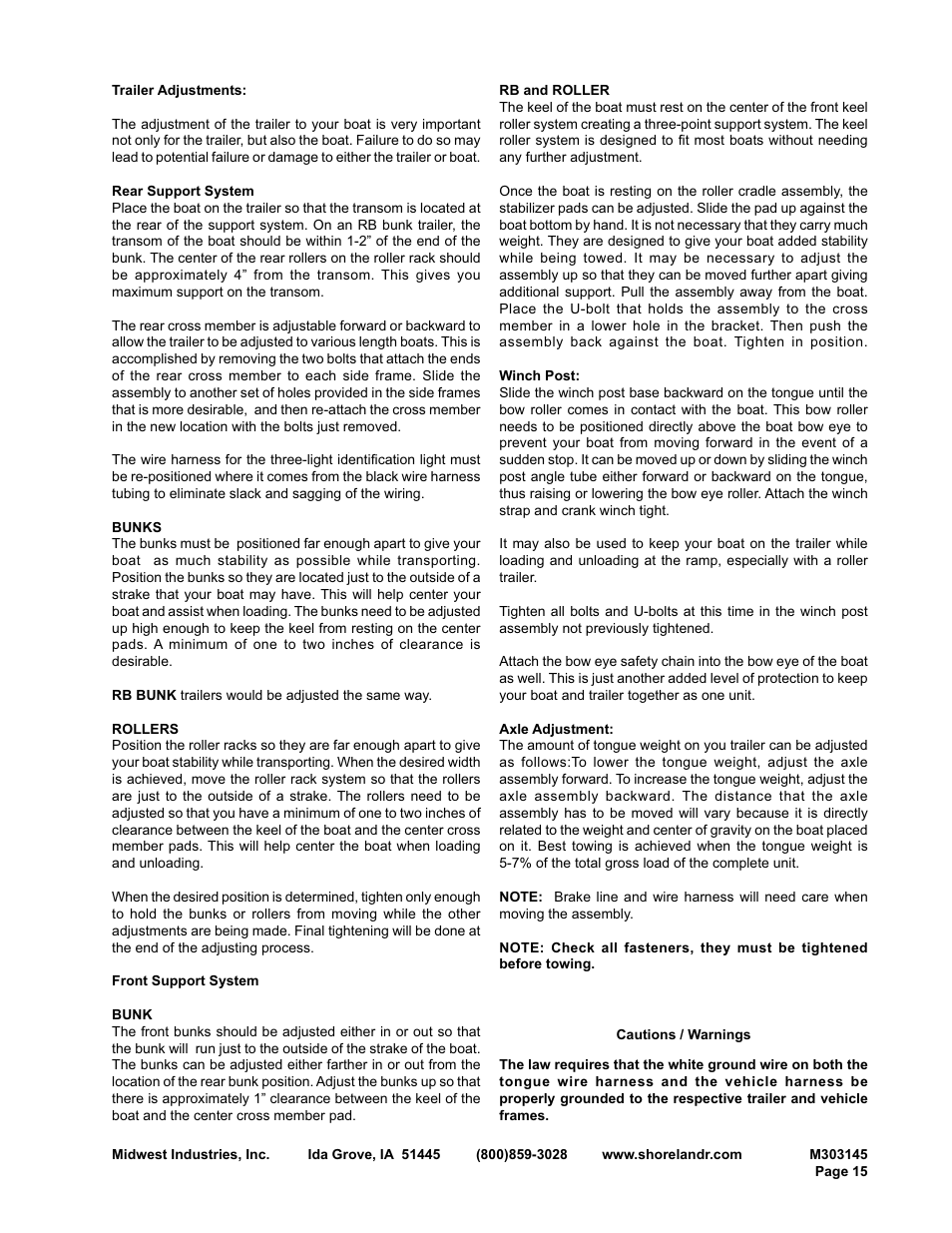 ShoreLand'r SL60TAL User Manual | Page 15 / 16