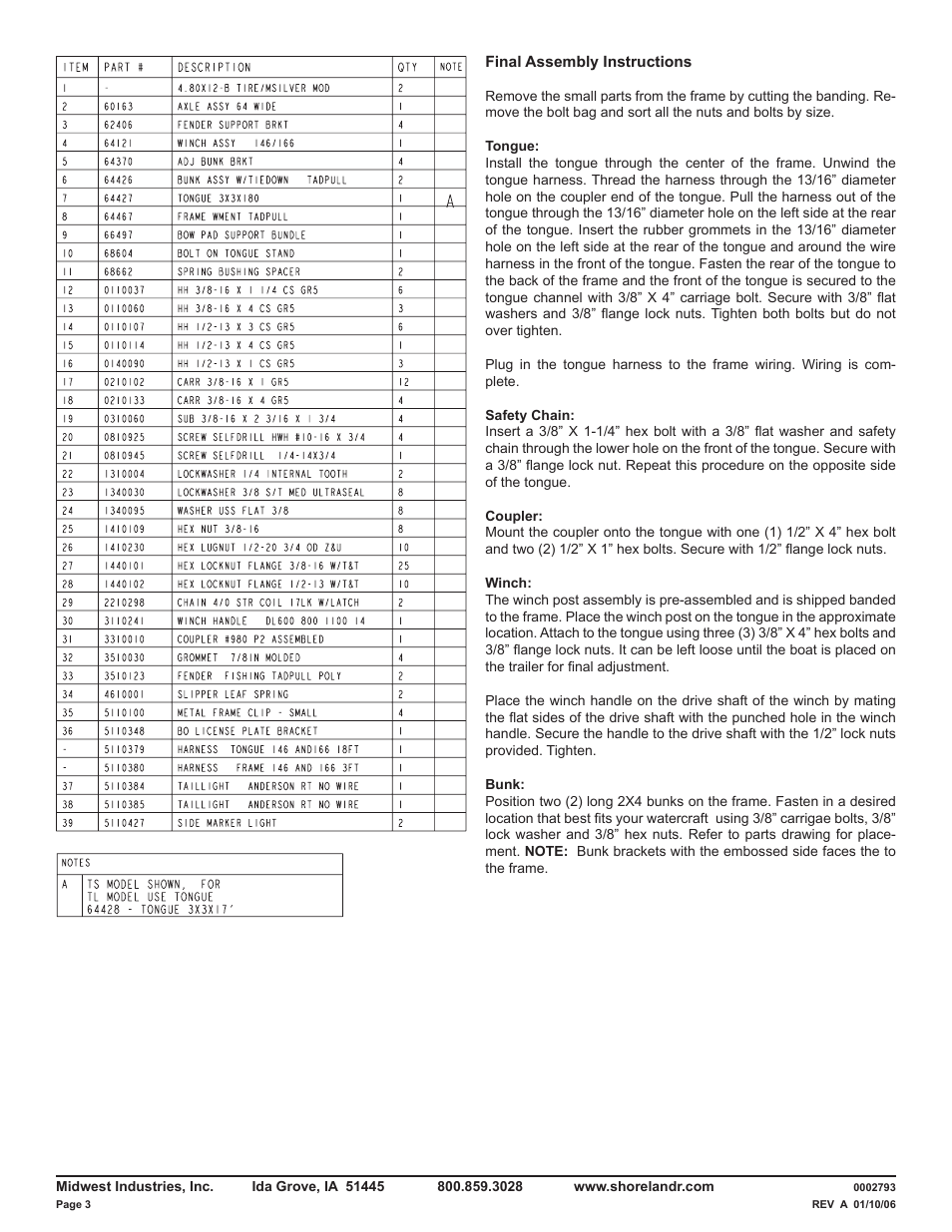 ShoreLand'r SLB7TS User Manual | Page 3 / 6