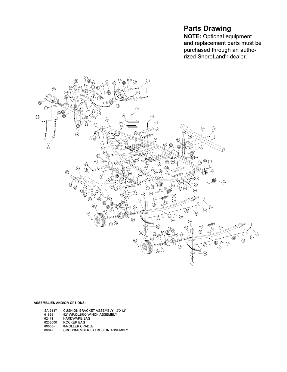 Parts drawing | ShoreLand'r SLB80TBB User Manual | Page 3 / 4