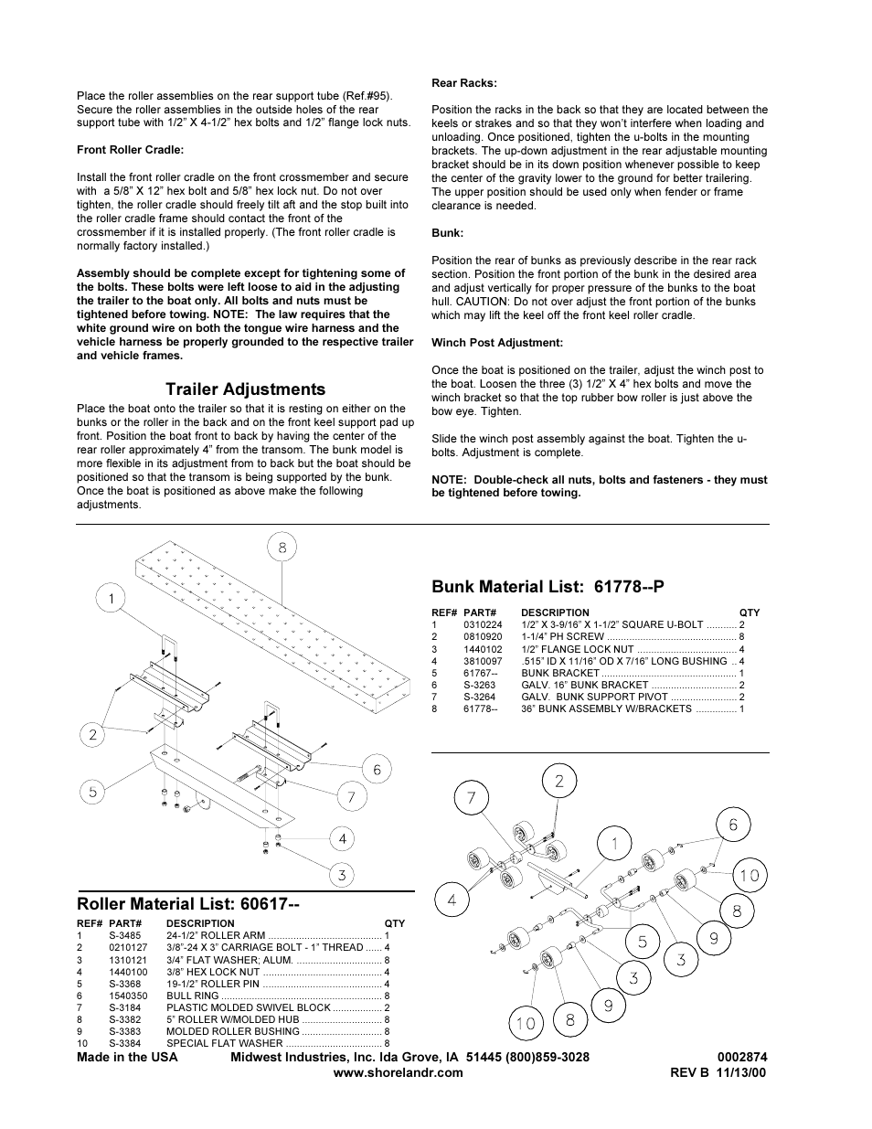 Trailer adjustments | ShoreLand'r SLB80TBB User Manual | Page 4 / 4