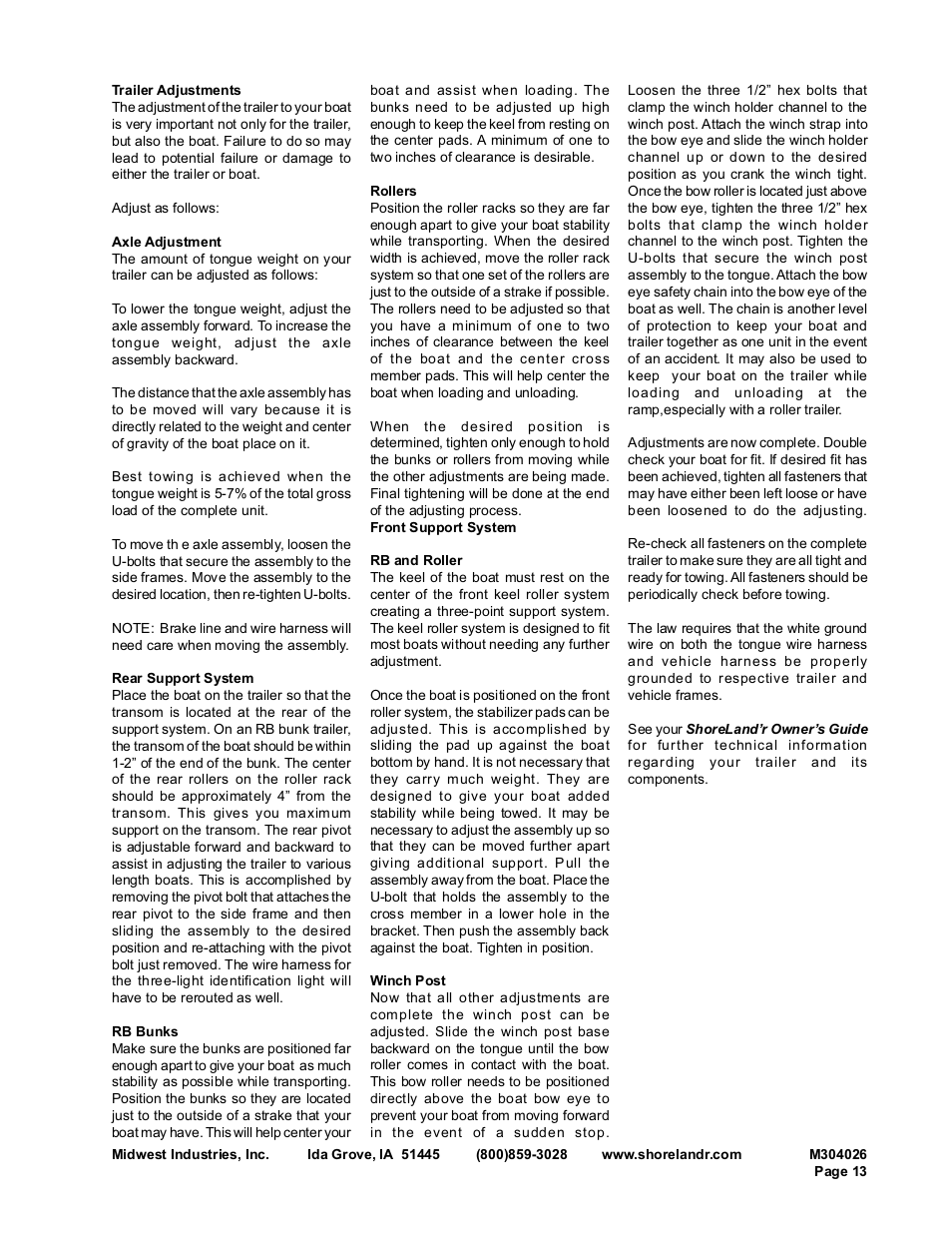 ShoreLand'r SL80T User Manual | Page 13 / 14