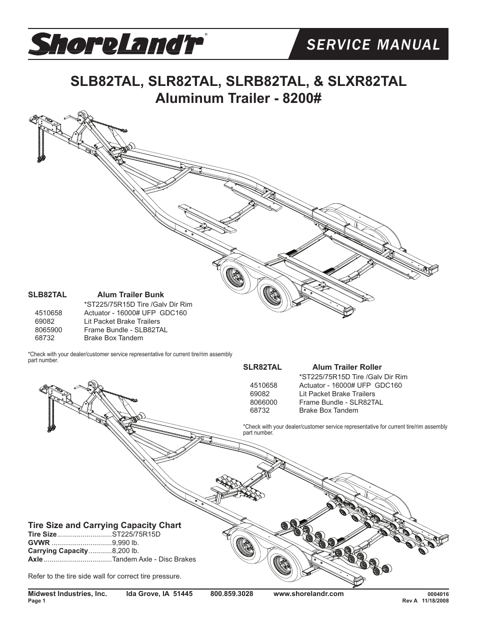 ShoreLand'r SLB82TAL User Manual | 16 pages