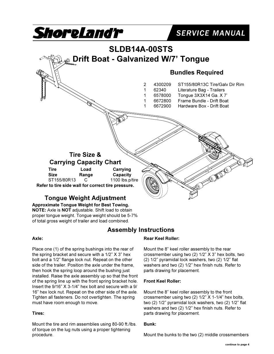 ShoreLand'r SLDB14A-00STS User Manual | 4 pages