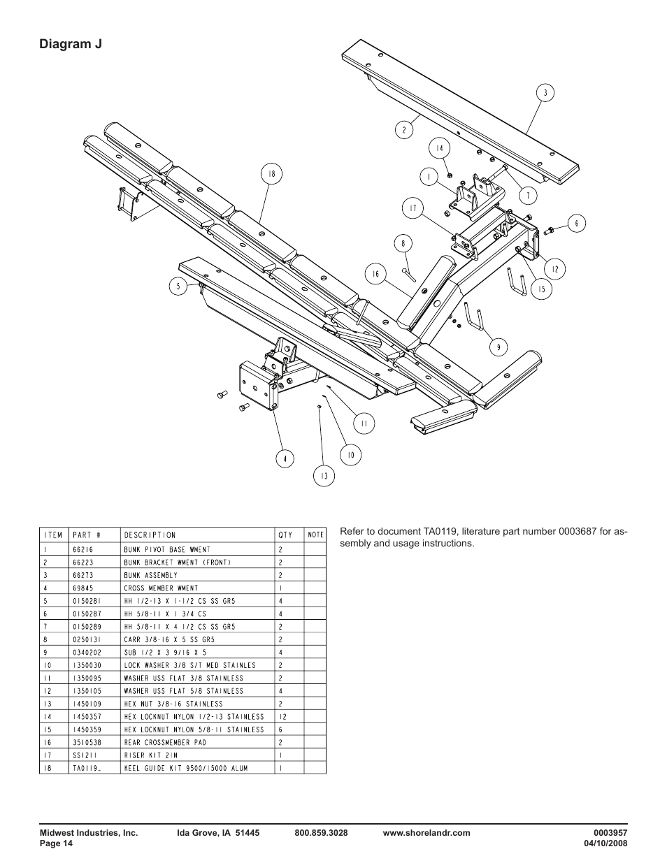 Diagram j | ShoreLand'r SLKB150TA User Manual | Page 14 / 16