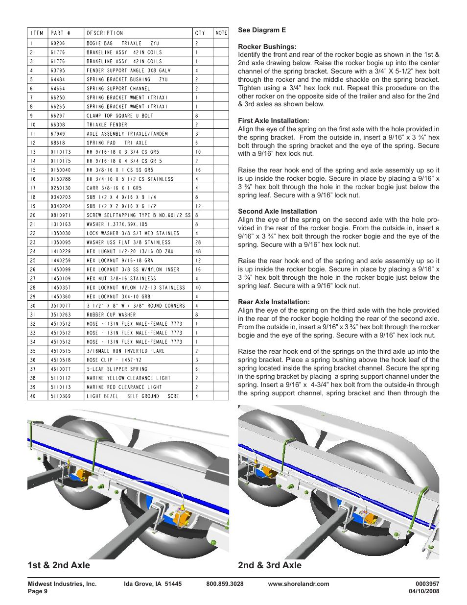 1st & 2nd axle 2nd & 3rd axle | ShoreLand'r SLKB150TA User Manual | Page 9 / 16