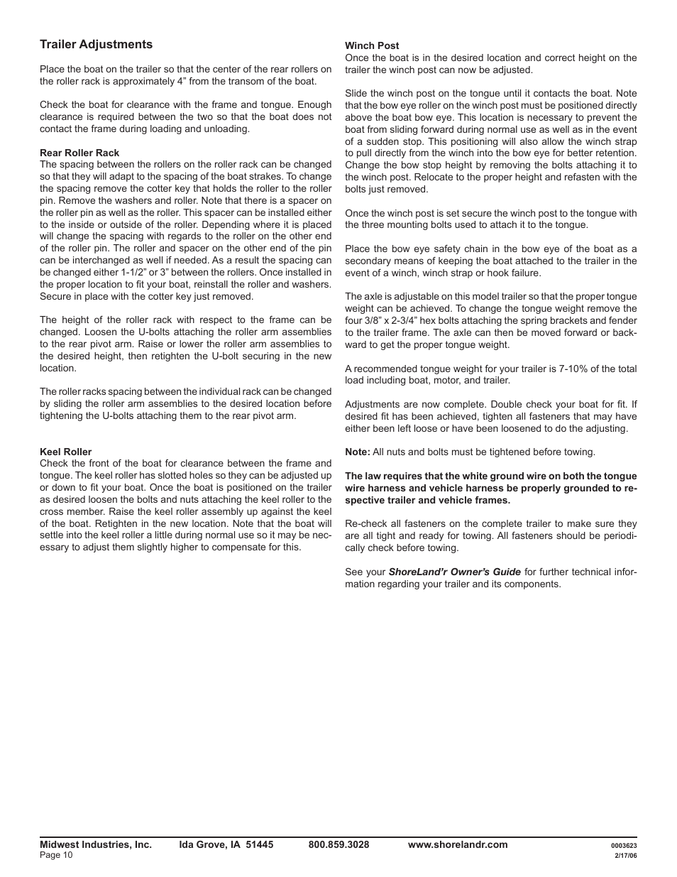 ShoreLand'r SLR14A User Manual | Page 10 / 10