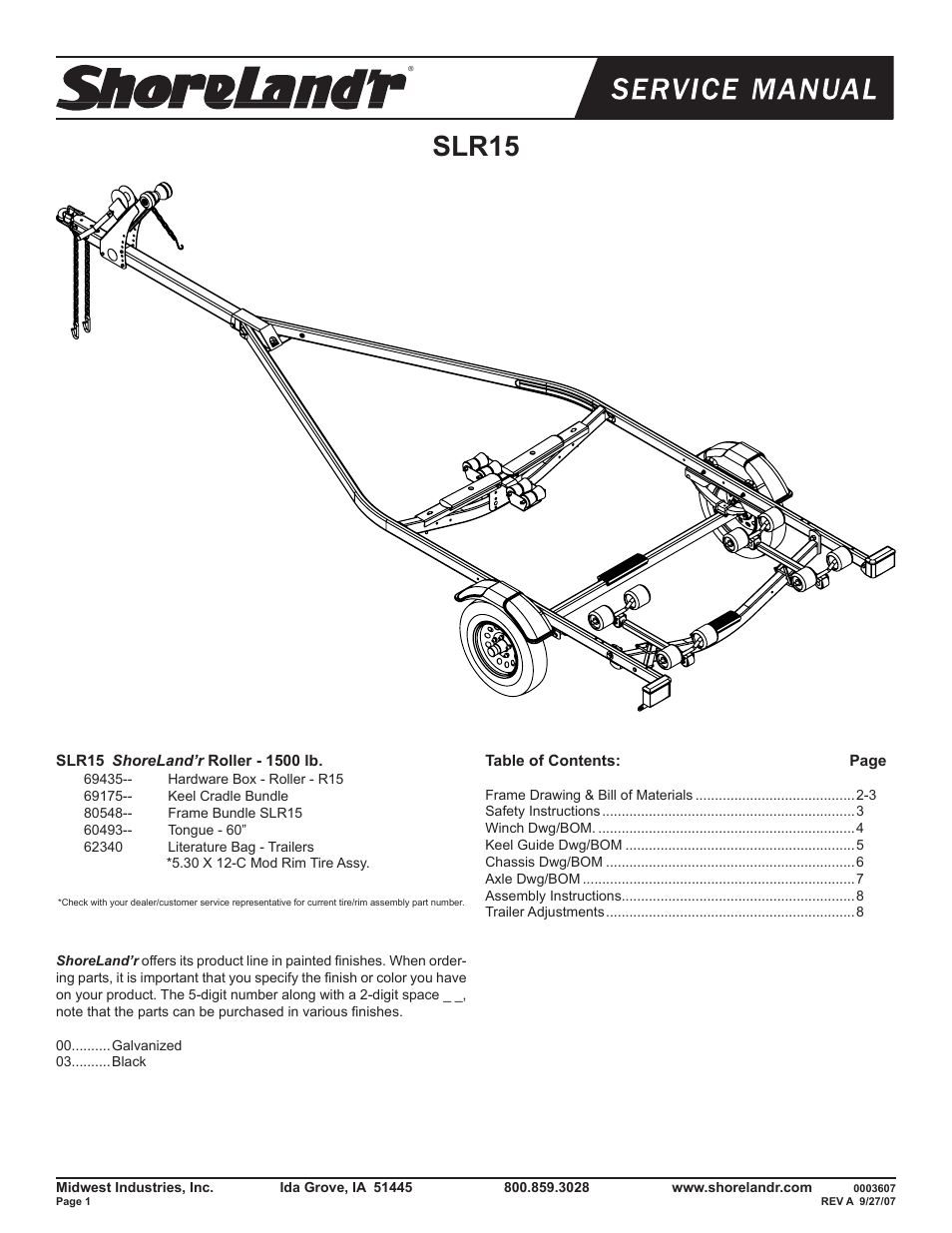 ShoreLand'r SLR15 V.2 User Manual | 8 pages