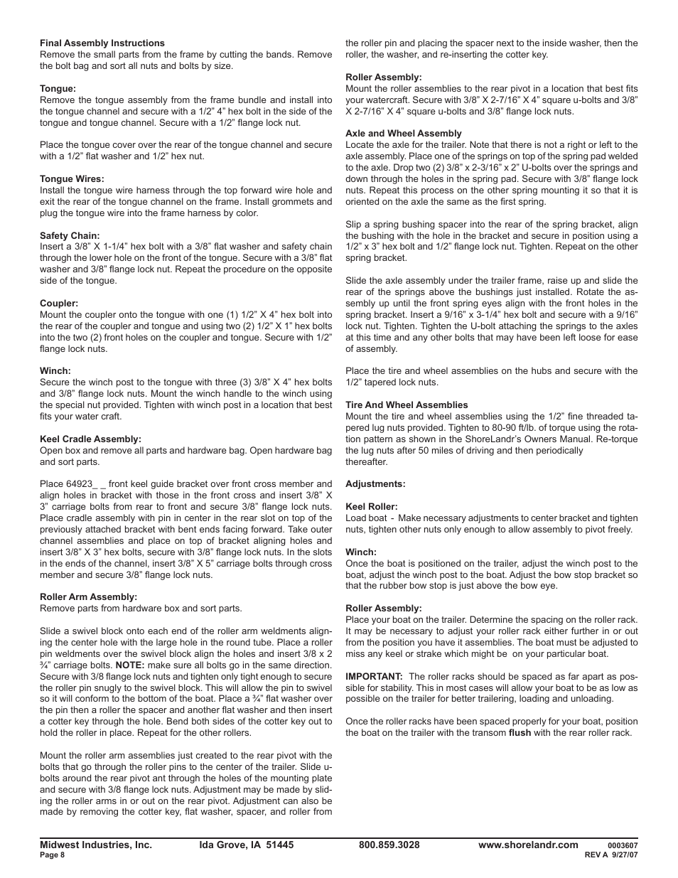 ShoreLand'r SLR15 V.2 User Manual | Page 8 / 8