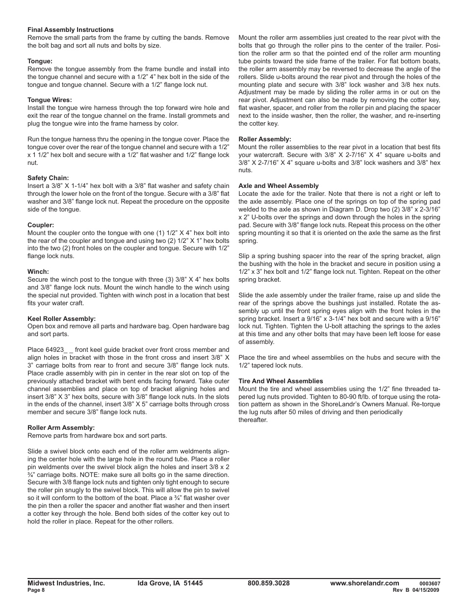 ShoreLand'r SLR15A V.2 User Manual | Page 8 / 9