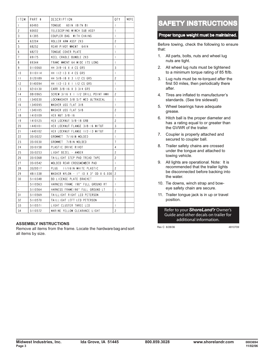 Safety instructions | ShoreLand'r SLR18LN User Manual | Page 3 / 12