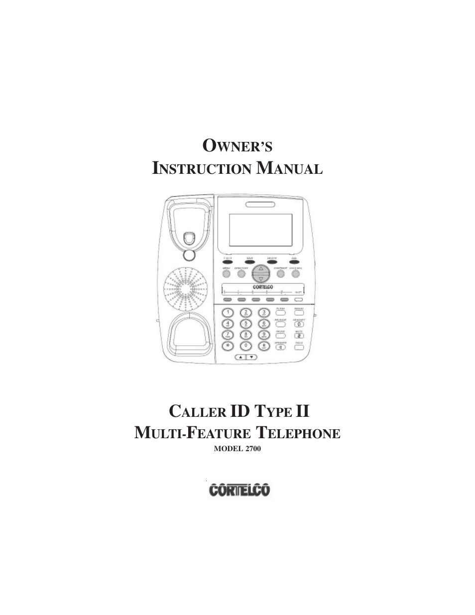 Cortelco CALLER ID TYPE II 2700 User Manual | 24 pages