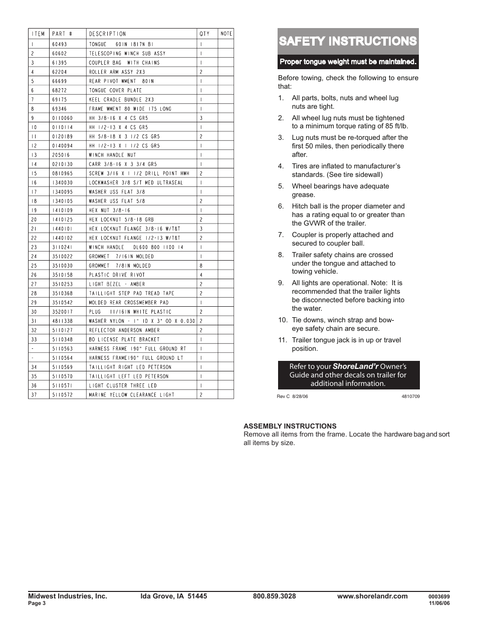 Safety instructions | ShoreLand'r SLR22LW V.2 User Manual | Page 3 / 12