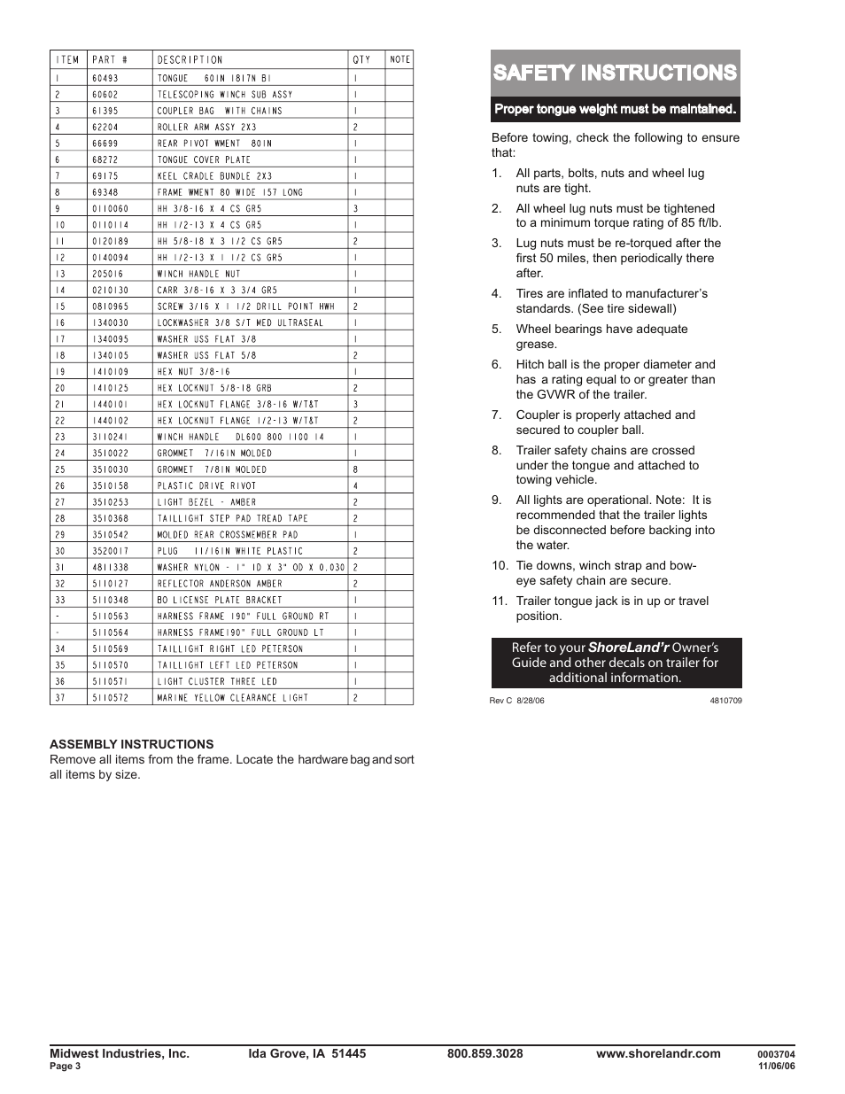 Safety instructions | ShoreLand'r SLR22SW User Manual | Page 3 / 12