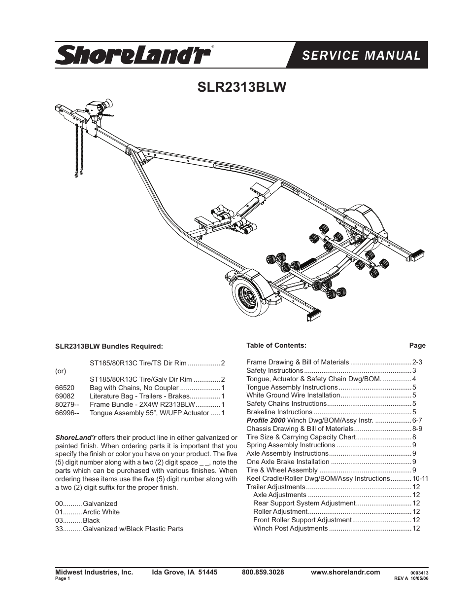ShoreLand'r SLR2313BLW V.1 User Manual | 12 pages
