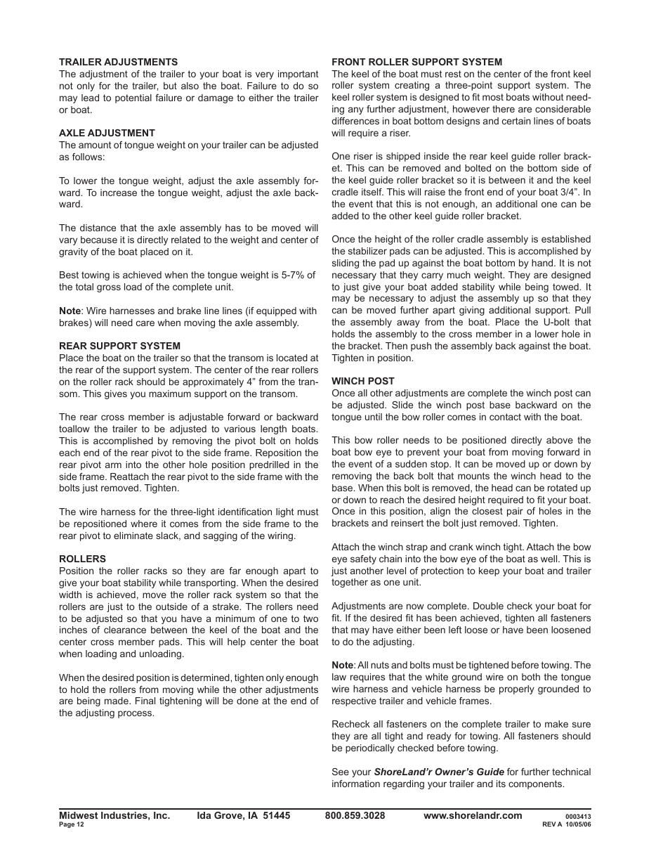 ShoreLand'r SLR2313BLW V.1 User Manual | Page 12 / 12