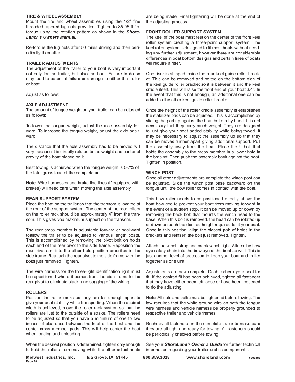 ShoreLand'r SLR2313BS V.2 User Manual | Page 10 / 10