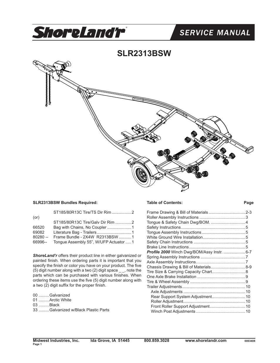 ShoreLand'r SLR2313BSW V.2 User Manual | 10 pages