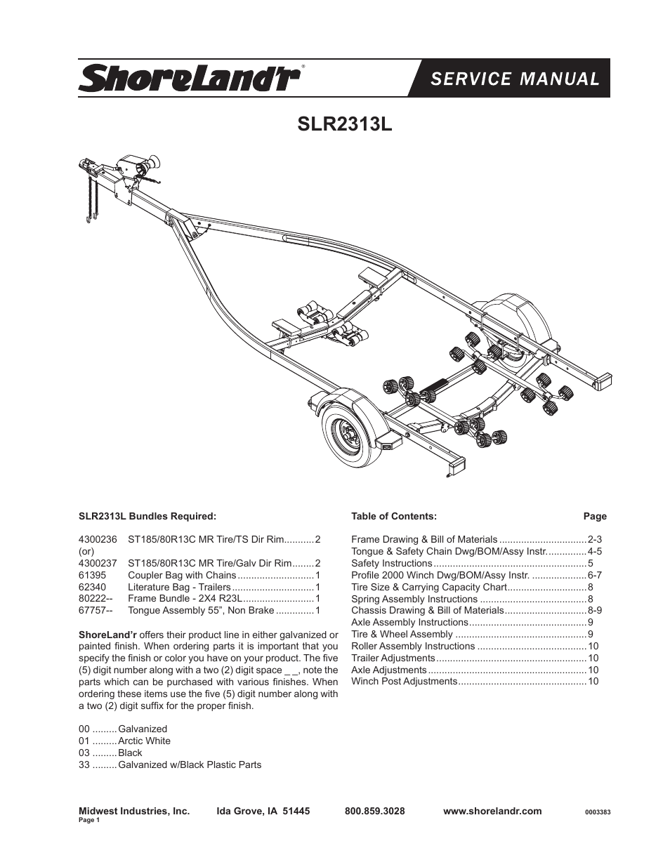 ShoreLand'r SLR2313L User Manual | 10 pages