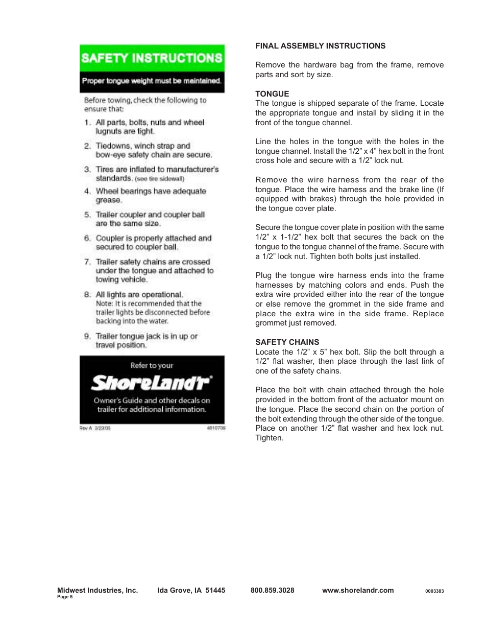 ShoreLand'r SLR2313L User Manual | Page 5 / 10