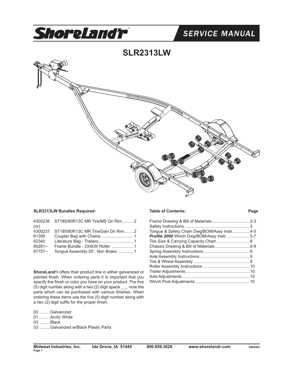 ShoreLand'r SLR2313LW User Manual | 10 pages