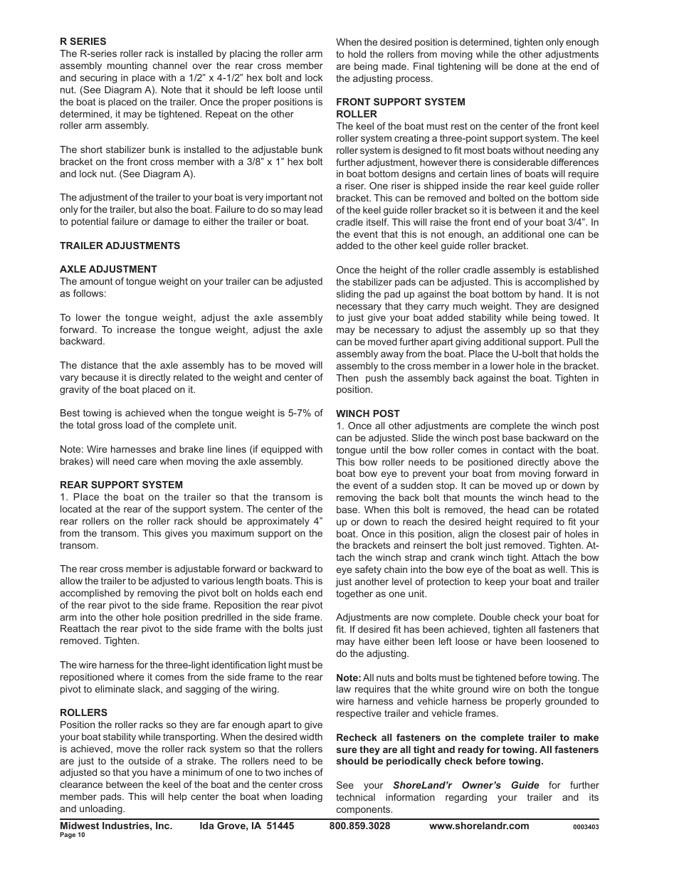 ShoreLand'r SLR2313LW User Manual | Page 10 / 10