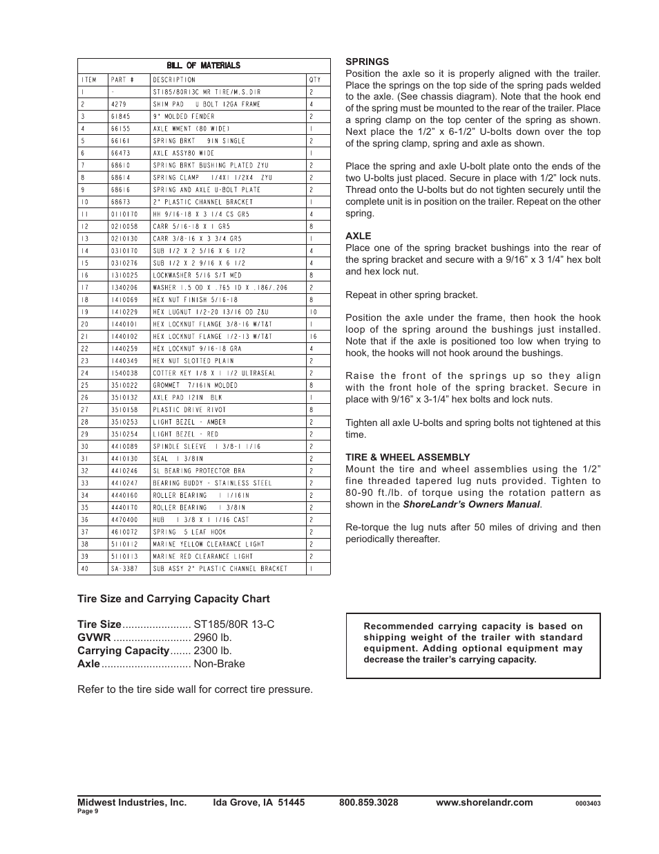 ShoreLand'r SLR2313LW User Manual | Page 9 / 10