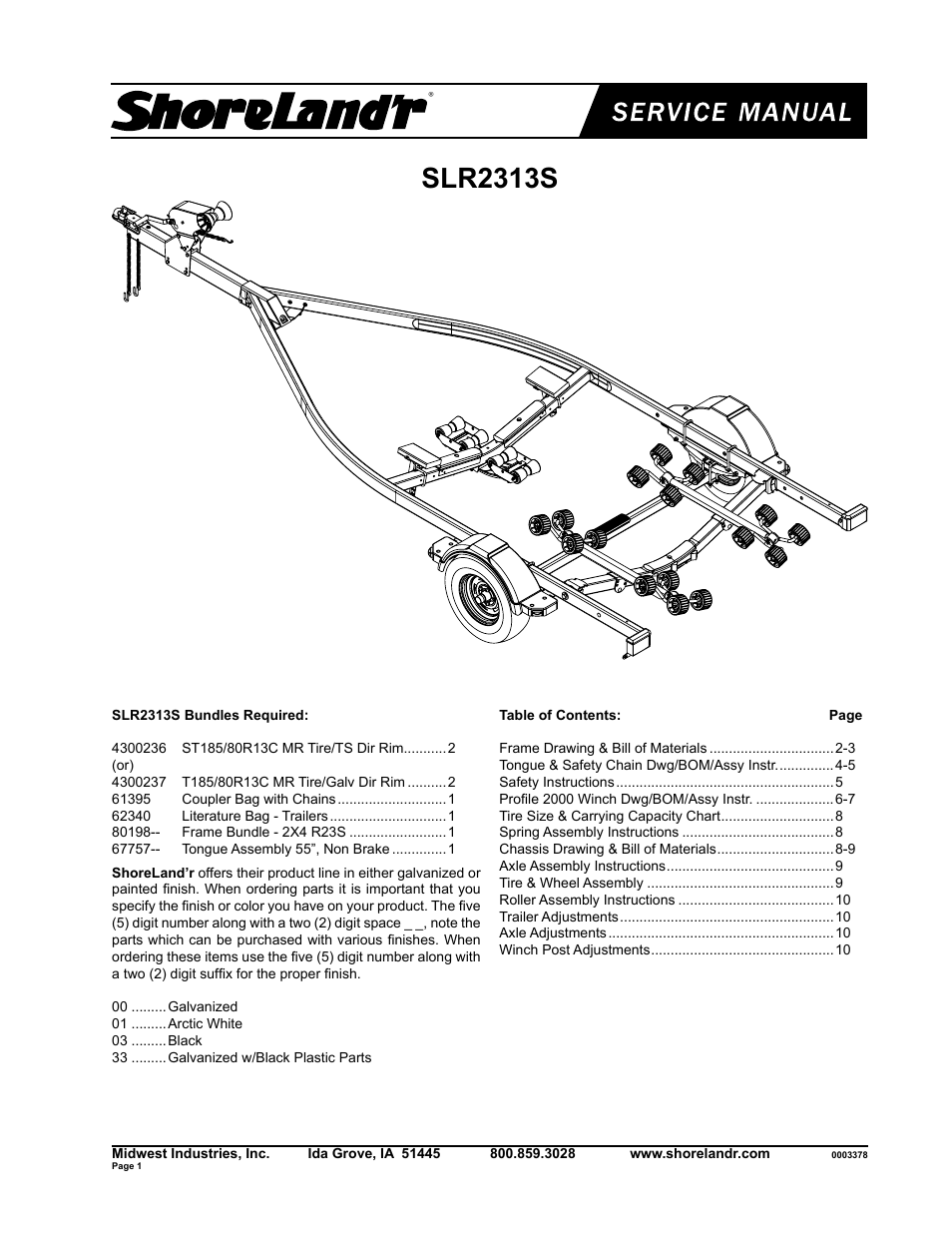 ShoreLand'r SLR2313S User Manual | 10 pages